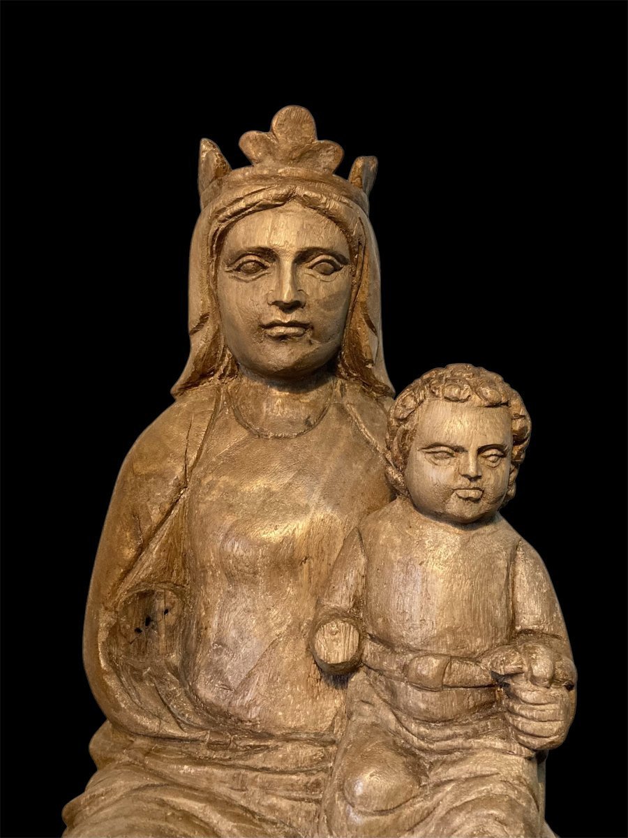 III quart du XIV siècle - Atelier Du Maître Des Mages De Fabriano - Tilleul - Vierge à l'Enfant-photo-8
