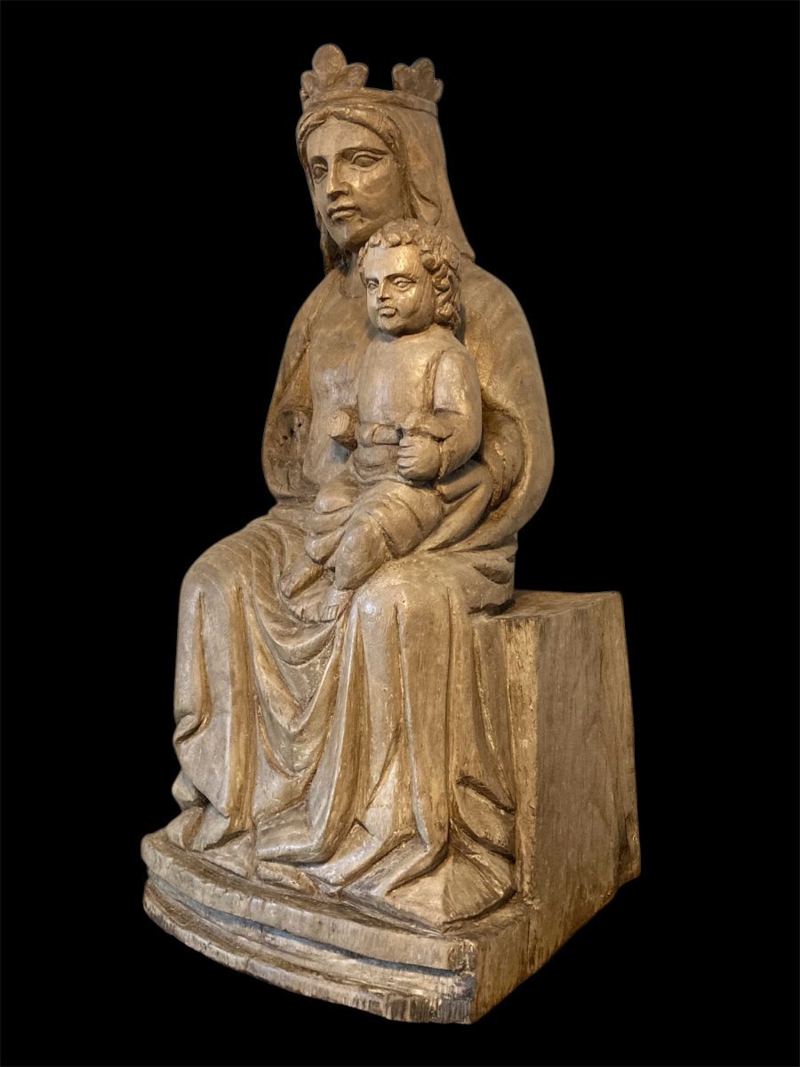 III quart du XIV siècle - Atelier Du Maître Des Mages De Fabriano - Tilleul - Vierge à l'Enfant