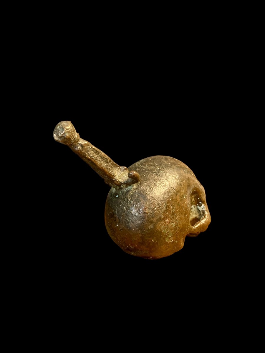 Northern Italy - 17th Century - Bronze Memento Mori Skull-photo-4