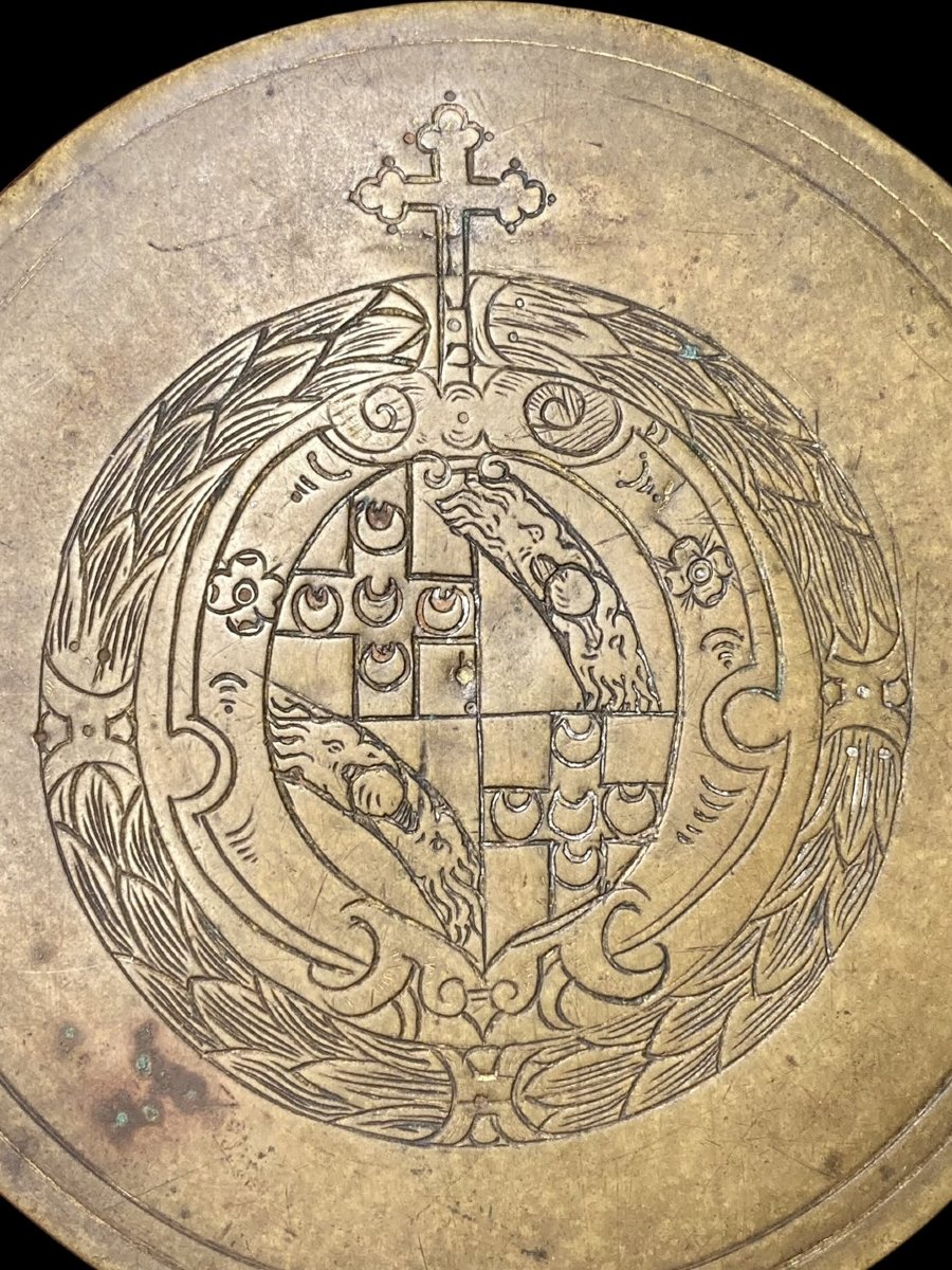 Francesco Bandini Piccolomini (Archevêque de Sienne 1538-1588) - Ciboire en bronze fondu-photo-3