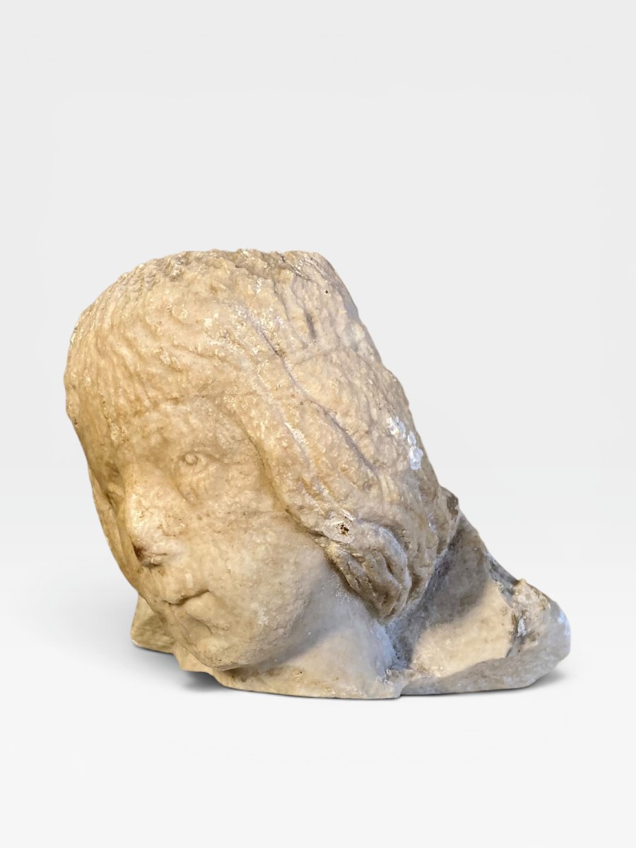 Northern Italy - Late 14th Century - Marble Angelic Protome-photo-8