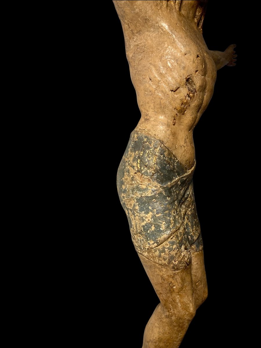Atelier de Benedetto da Maiano - 1480/1490 - Crucifix en bois polychrome et toile enduite -photo-1