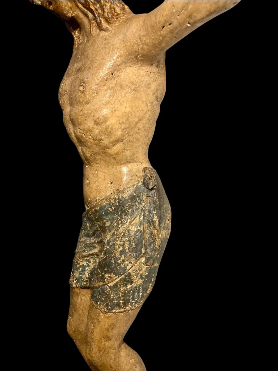 Atelier de Benedetto da Maiano - 1480/1490 - Crucifix en bois polychrome et toile enduite -photo-2