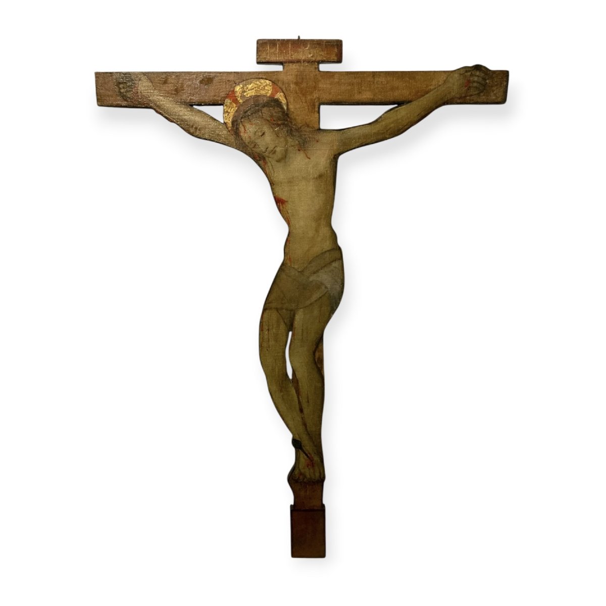 Maître de Marradi - Florence - Dernier quart du XVe siècle - Croix sculptée peinte