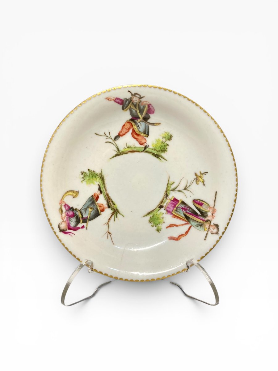 Ginori Doccia - 1810/20 - “eggshell” Cup And Saucer With Oriental Motifs-photo-4