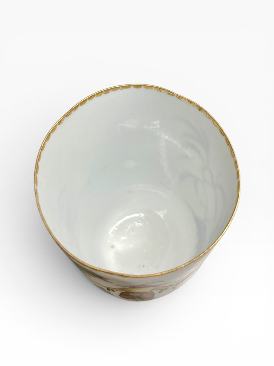 Ginori Doccia - 1810/20 - “eggshell” Cup And Saucer With Oriental Motifs-photo-6
