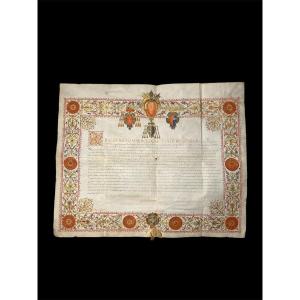 1621 - Diploma Of Confraternity - Manuscript On Parchment