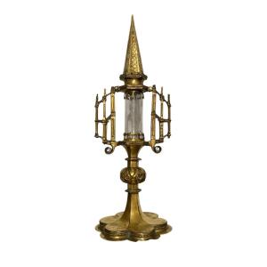 XV Siècle - France - Reliquaire En Cuivre Doré