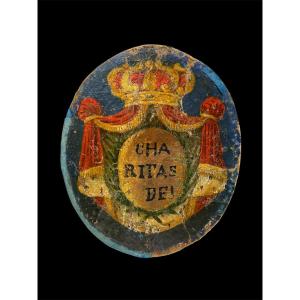 Late 18th Century - Oil On Canvas - Coat Of Arms Of The Order Of Minims