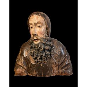 Last Quarter Of The 15th Century - Lombardy - Wooden Bust Of Saint Anthony Abbot