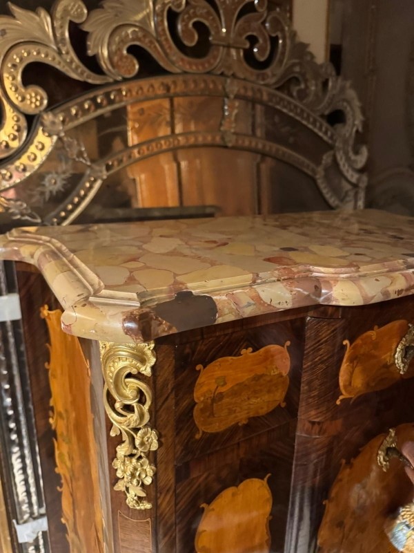 Secrétaire en bronze doré et marqueterie (époque XIXe ) -photo-2