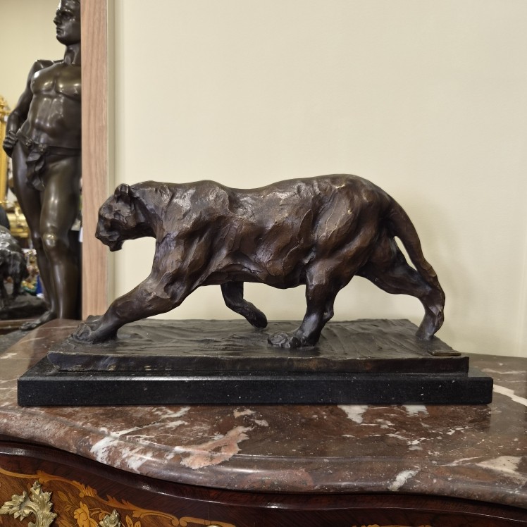 Bronze Walking Panther (bugatti Rembrandt 1884-1916)