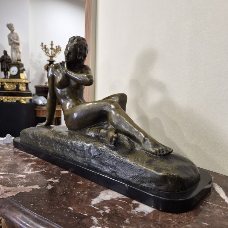 Bronze Sculpture Signed Cipriani Representing A Nude Woman.-photo-2