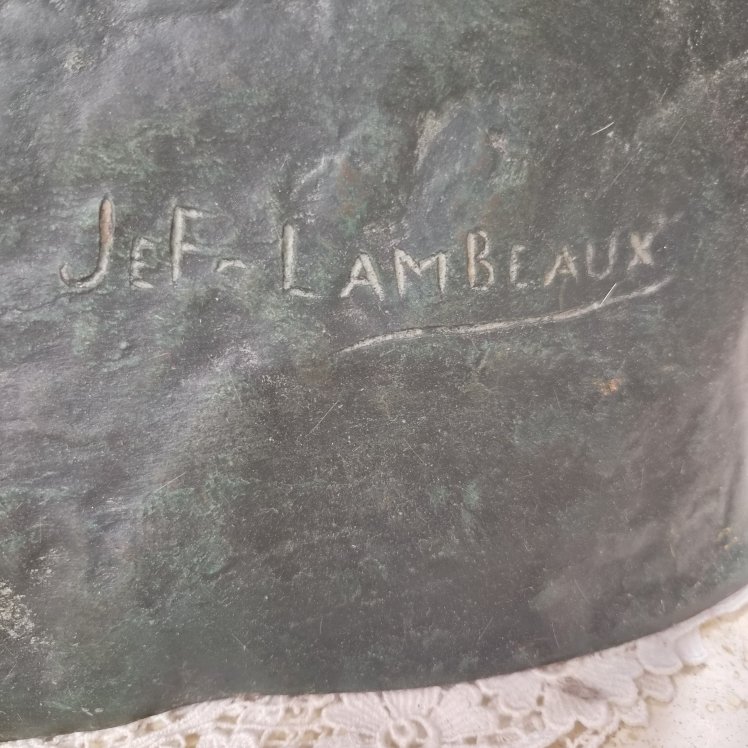 Grand bronze les lutteurs   ( JEF LAMBEAUX 1852-1908)-photo-4