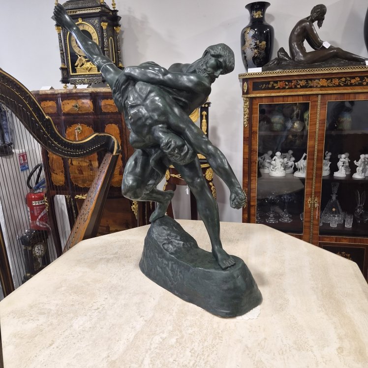 Grand bronze les lutteurs   ( JEF LAMBEAUX 1852-1908)-photo-2