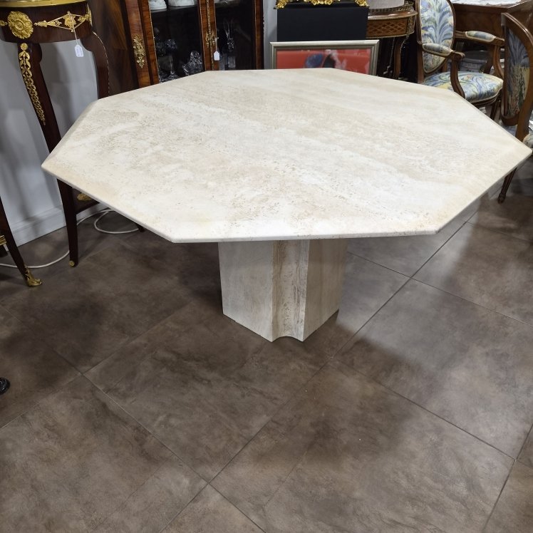 1970s Italian Travertine Dining Table