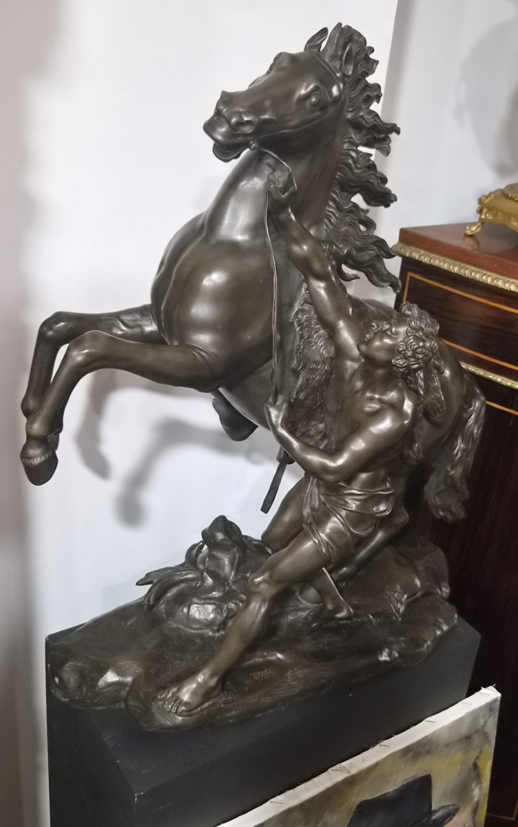 Grand bronze Chevaux de Marly de Guillaume COUSTOU-photo-3