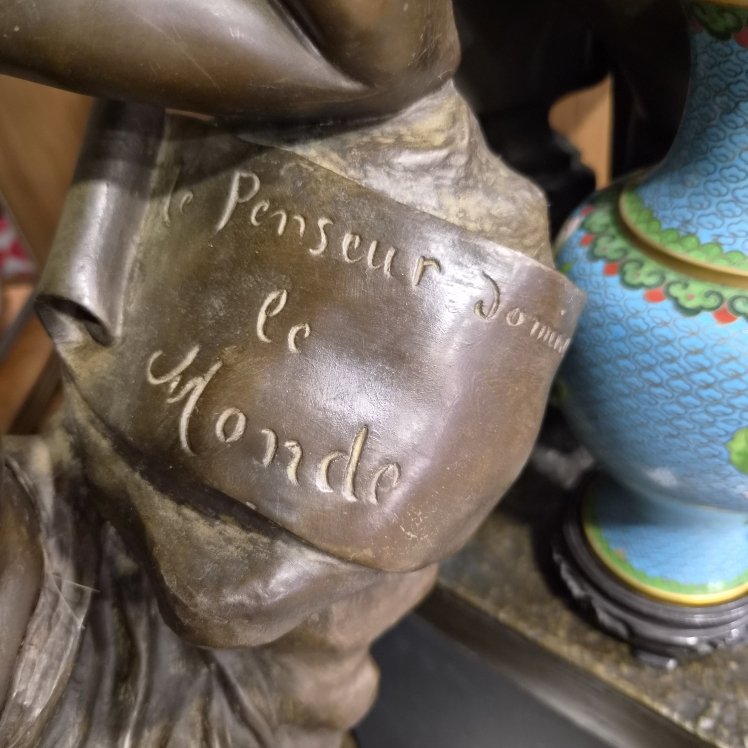 Grand bronze le penseur (H FUGERE )-photo-1