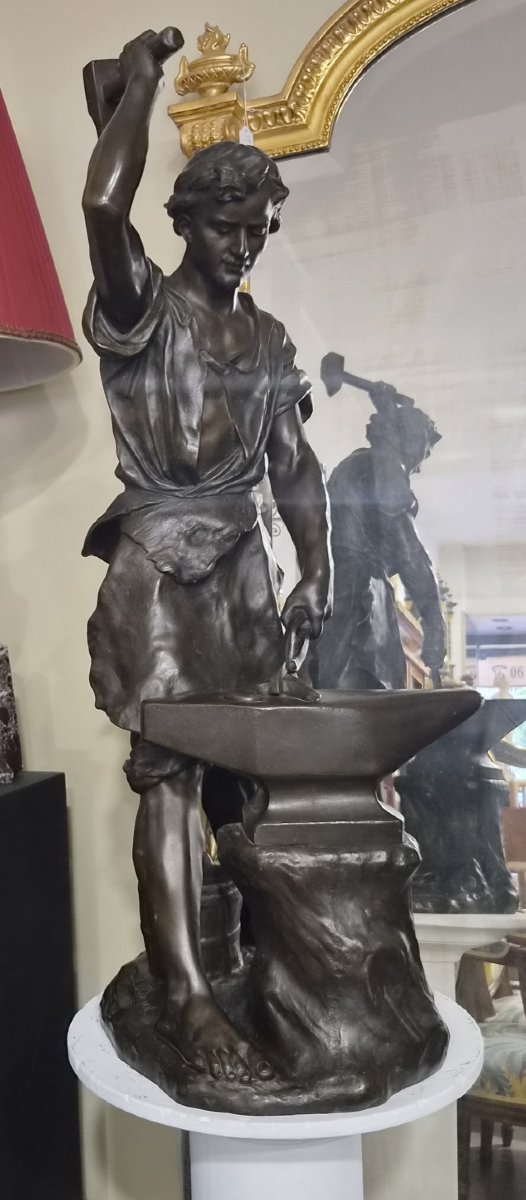 Grand Bronze " LE FORGERON" signé EDOUARD DROUOT (1859-1945)
