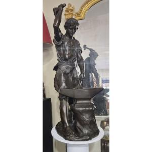 Grand Bronze " LE FORGERON" signé EDOUARD DROUOT (1859-1945)