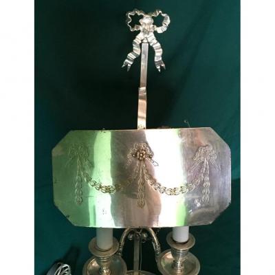 Screen Lamp In Silver Plated Metal