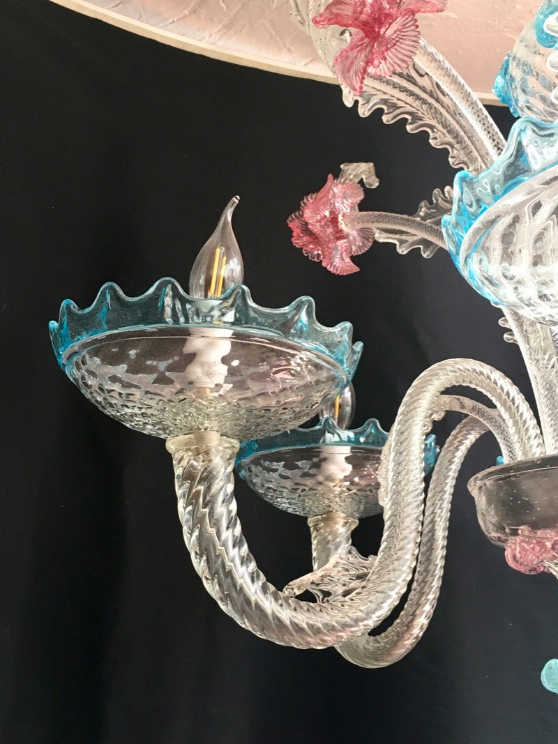 Chandelier And Two Sconces In Murano Glass-photo-4