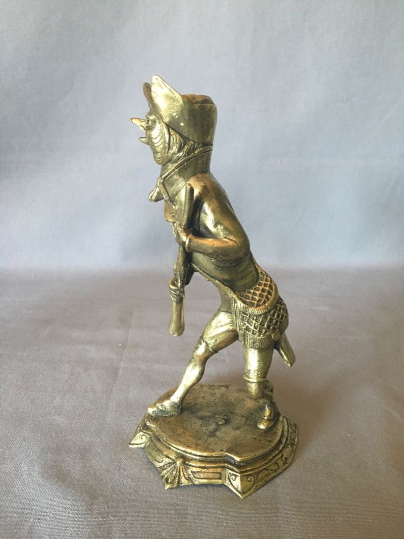 Humorous Bronze Candlesticks Hunting And Fishing-photo-4