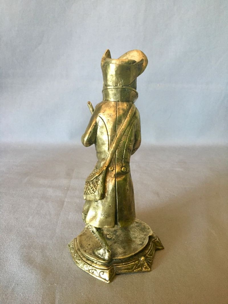 Humorous Bronze Candlesticks Hunting And Fishing-photo-5