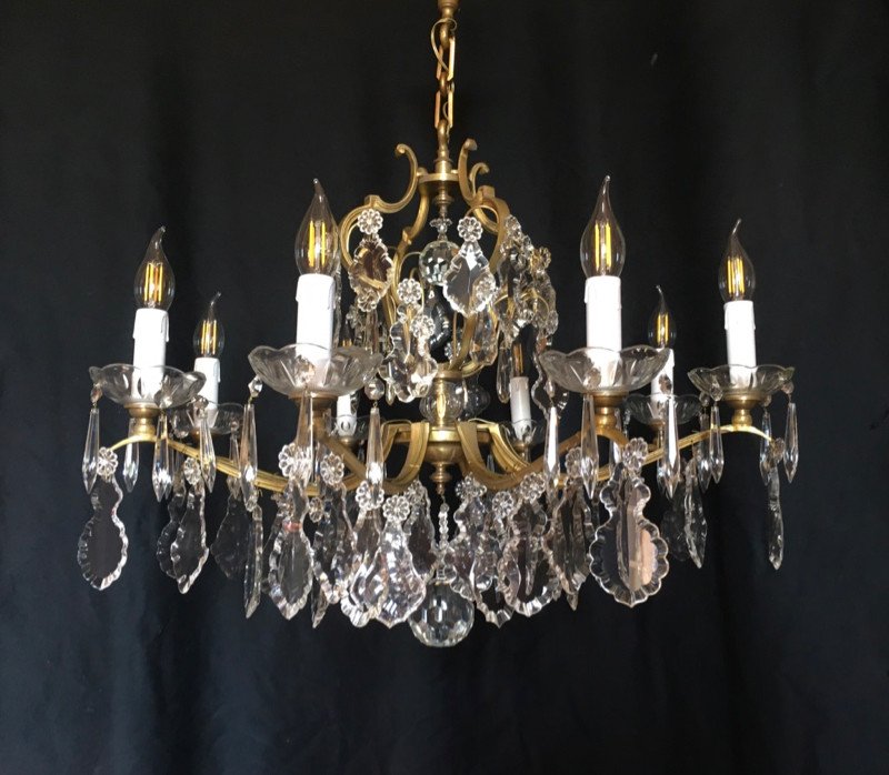 Lustre Cage à Pampilles à 8 Feux-photo-2