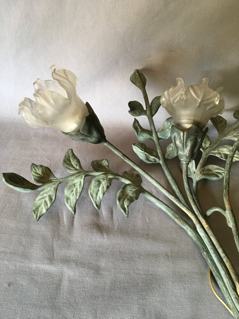 Pair Of Large Art Nouveau Sconces-photo-2