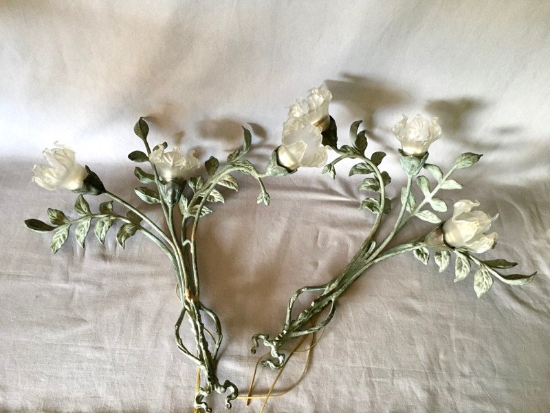 Pair Of Large Art Nouveau Sconces-photo-4