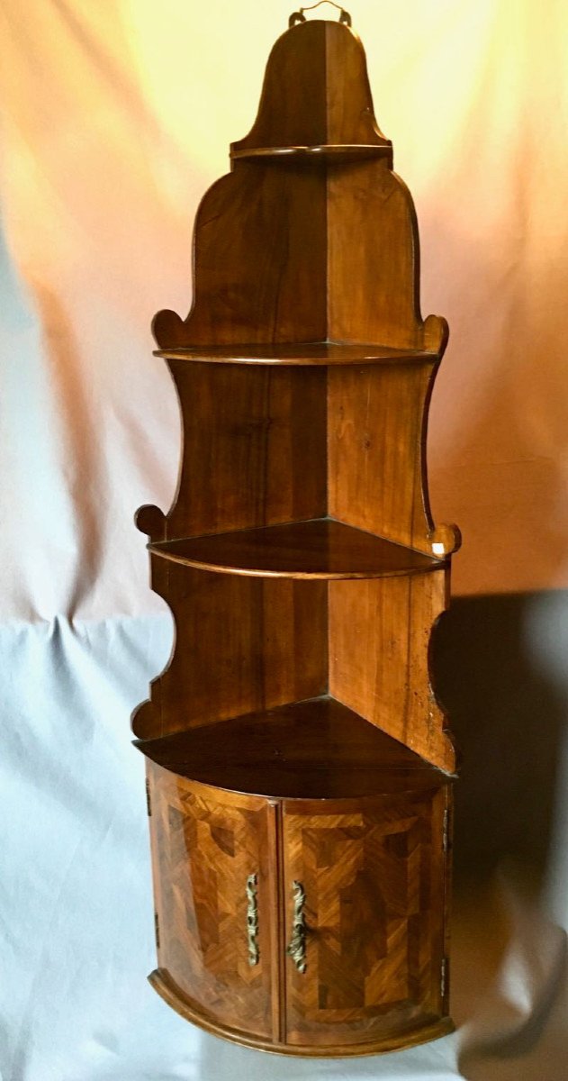 Inlaid Wall Corner Shelf.