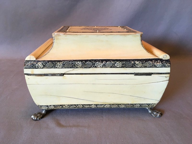 Anglo Indian Sewing Box In Ivory 19th Century-photo-3