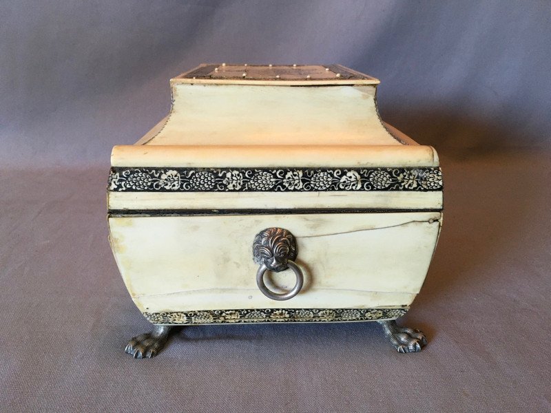 Anglo Indian Sewing Box In Ivory 19th Century-photo-4