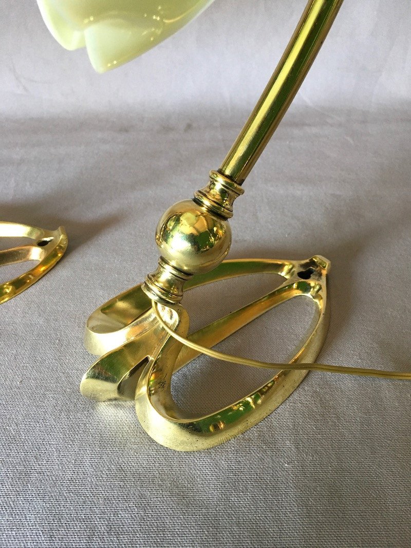 Paire De Lampes Art Nouveau Type Benson-photo-2