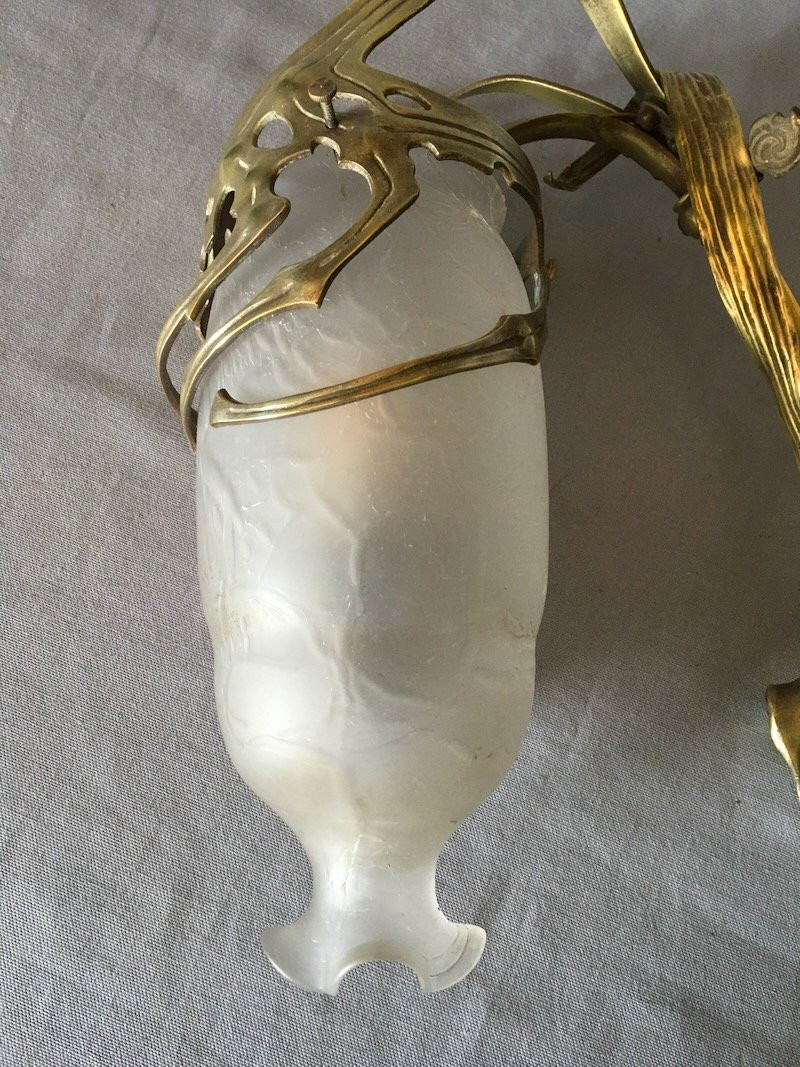 Art Nouveau "silk Cocoon" Wall Lamp-photo-4
