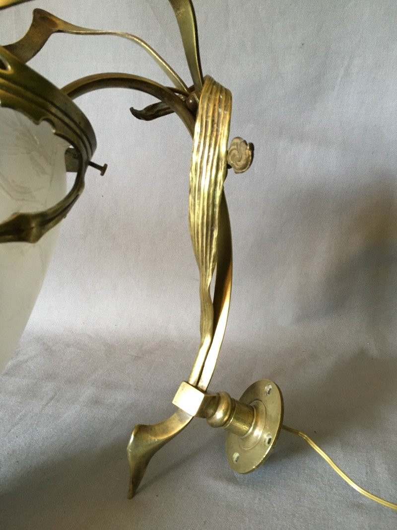 Art Nouveau "silk Cocoon" Wall Lamp-photo-2
