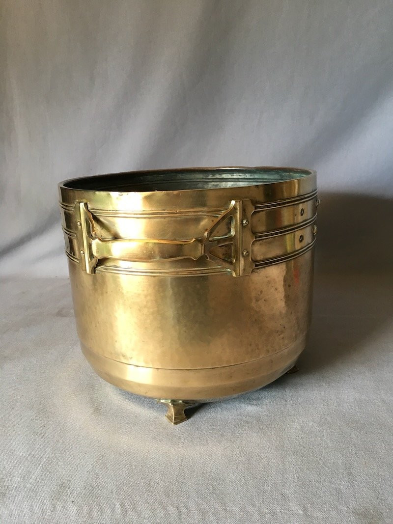 Art Nouveau Brass Plant Pot-photo-2