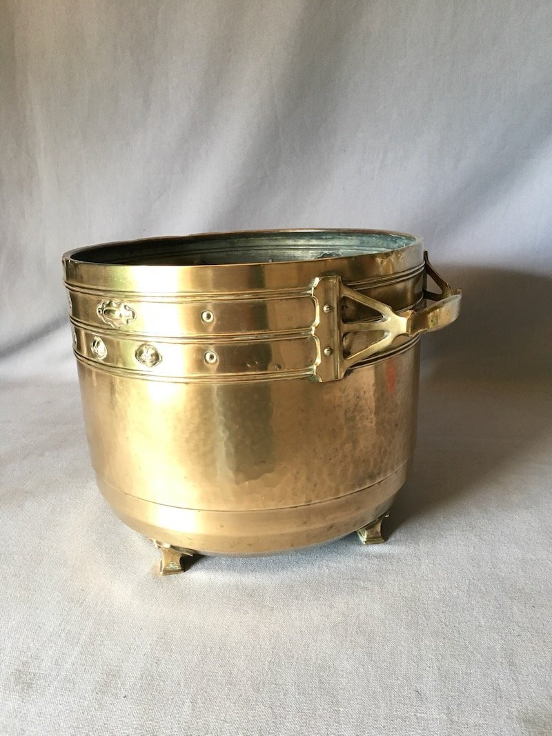 Art Nouveau Brass Plant Pot-photo-3