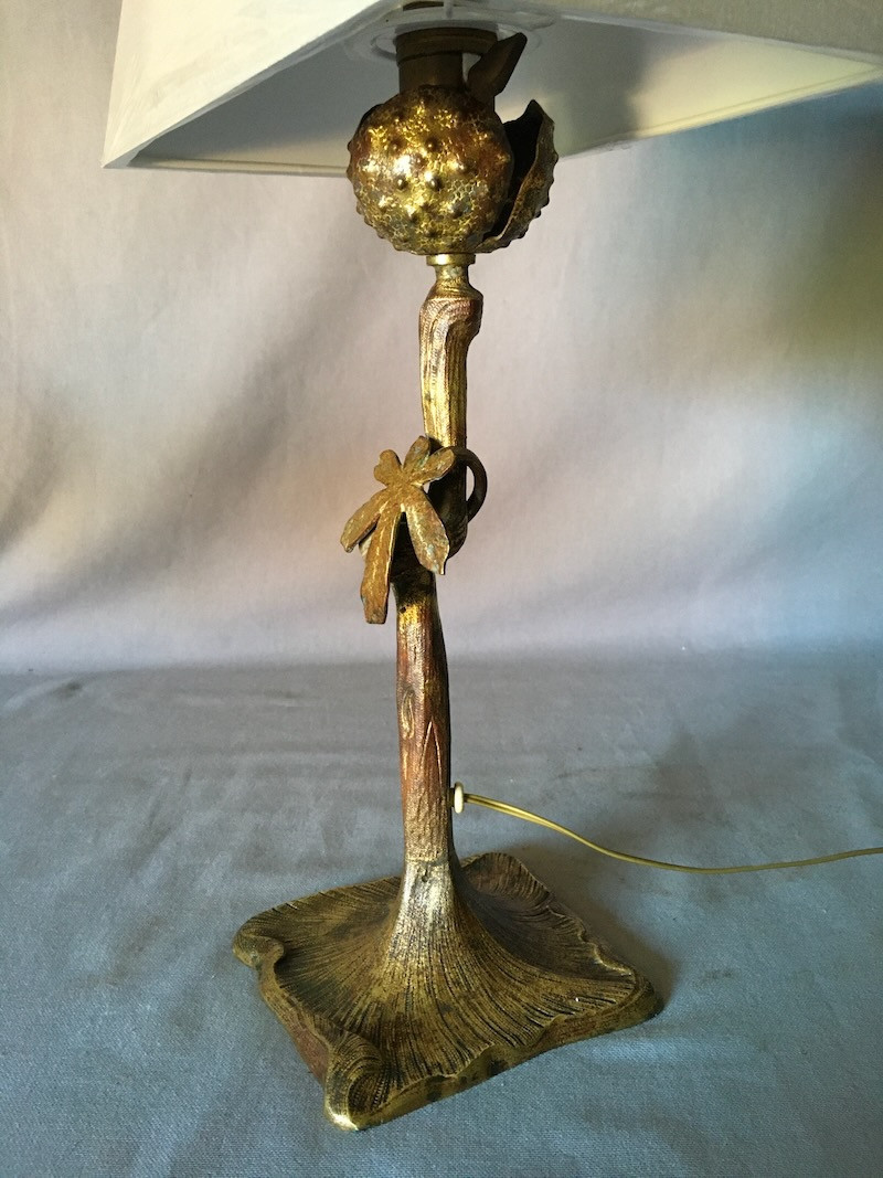LAMPE ART NOUVEAU MOTIF MARRONNIER
