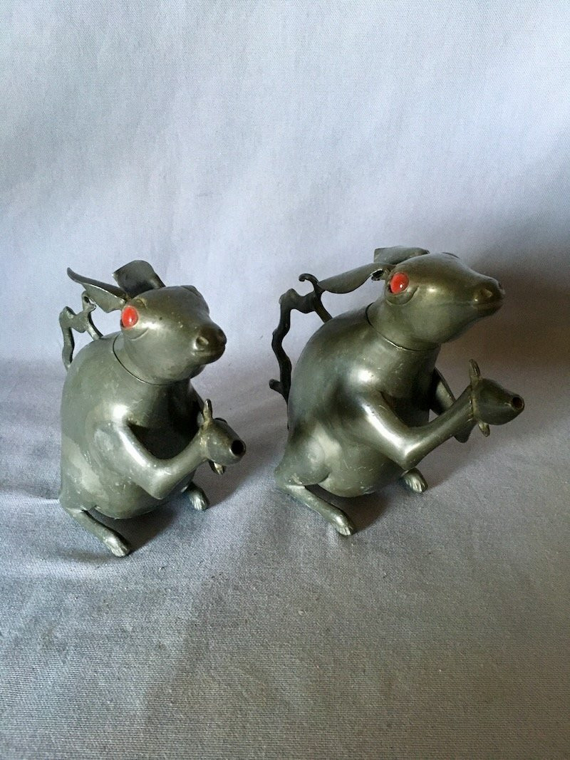 Paire de Théières en Étain Début XXe-photo-2