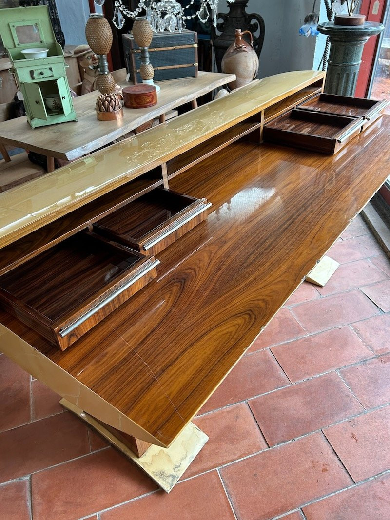 GRAND BUREAU VINTAGE ANNÉES 70 DESIGN ITALIEN-photo-3