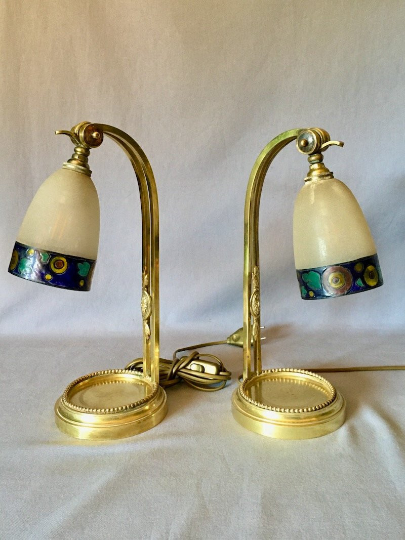PAIRE DE LAMPES DE CHEVET ART DECO-photo-2