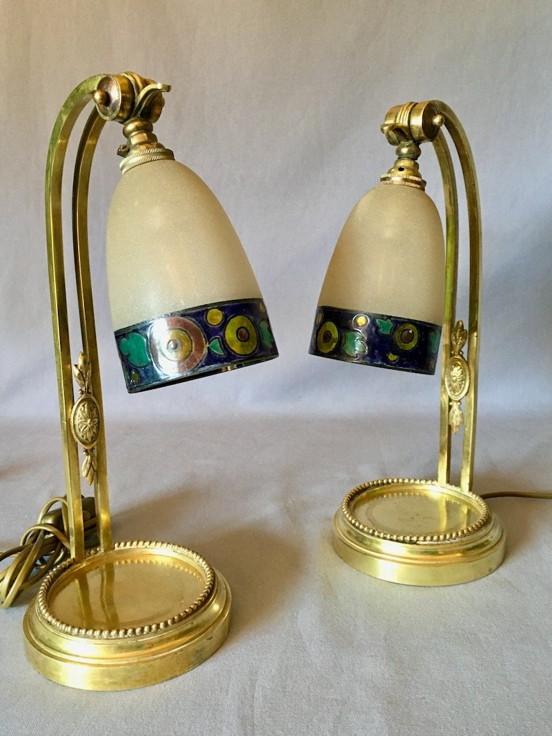 PAIRE DE LAMPES DE CHEVET ART DECO-photo-3