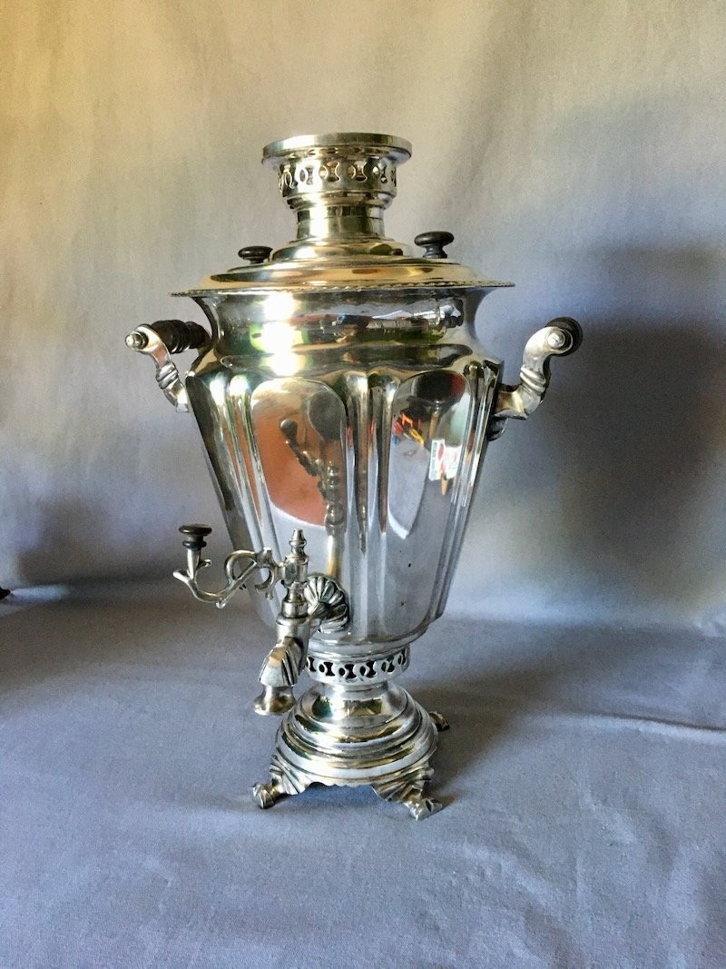 SAMOVAR FOMINA EN METAL ARGENTÉ-photo-2