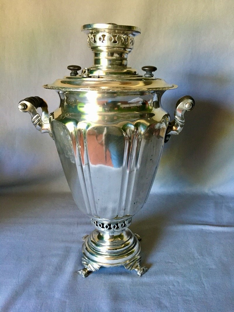 SAMOVAR FOMINA EN METAL ARGENTÉ-photo-4