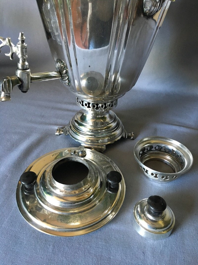 SAMOVAR FOMINA EN METAL ARGENTÉ-photo-5