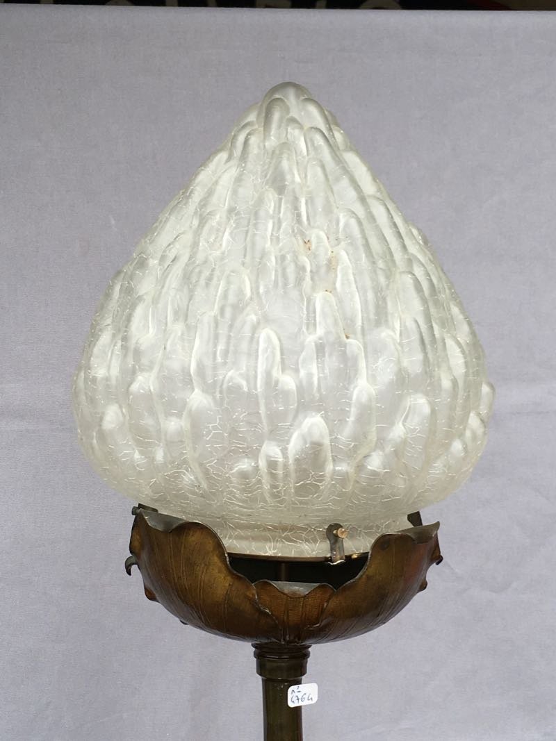  Art Nouveau : Lampadaire en bronze peint-photo-6