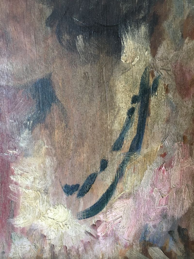 Tableau Huile Sur Panneau Portrait Jeune Femme Années 20-photo-3