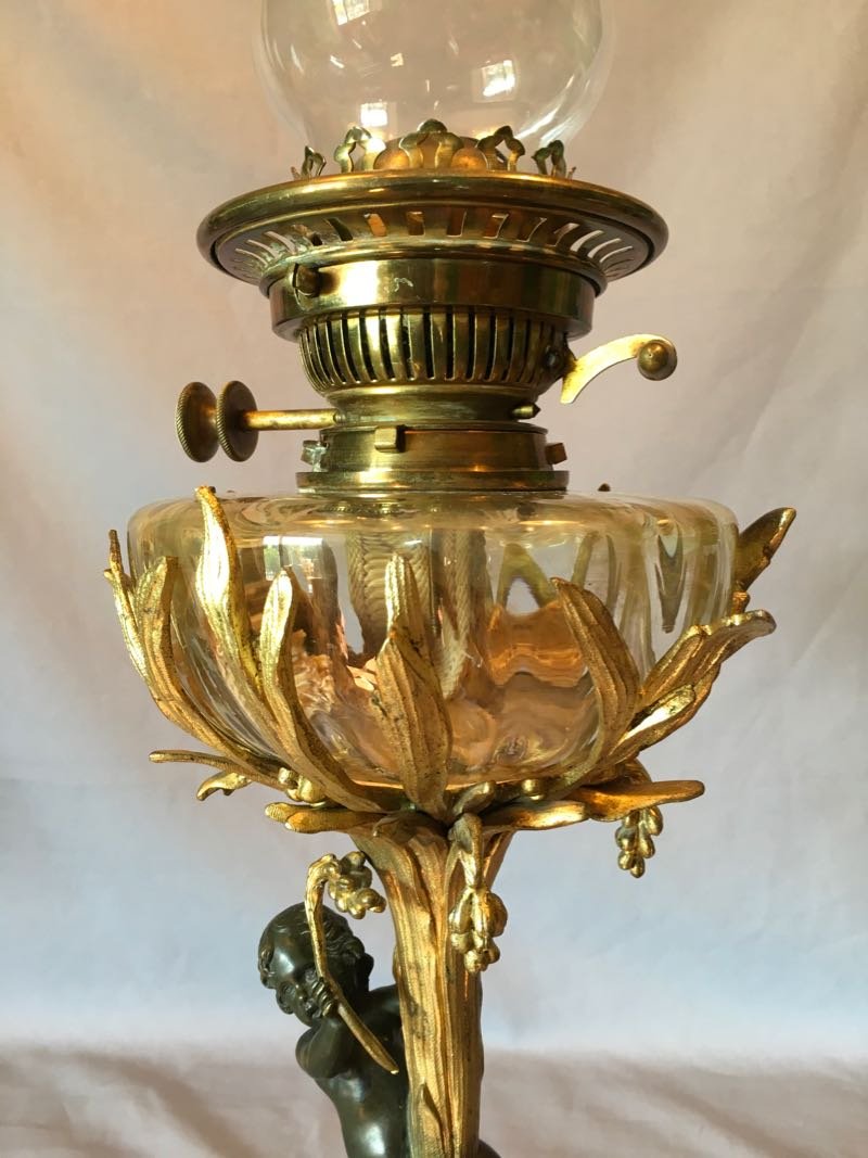 Large Bronze Oil Lamp-photo-3
